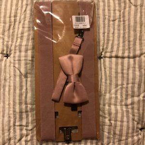 Children’s blush suspender and bow tie